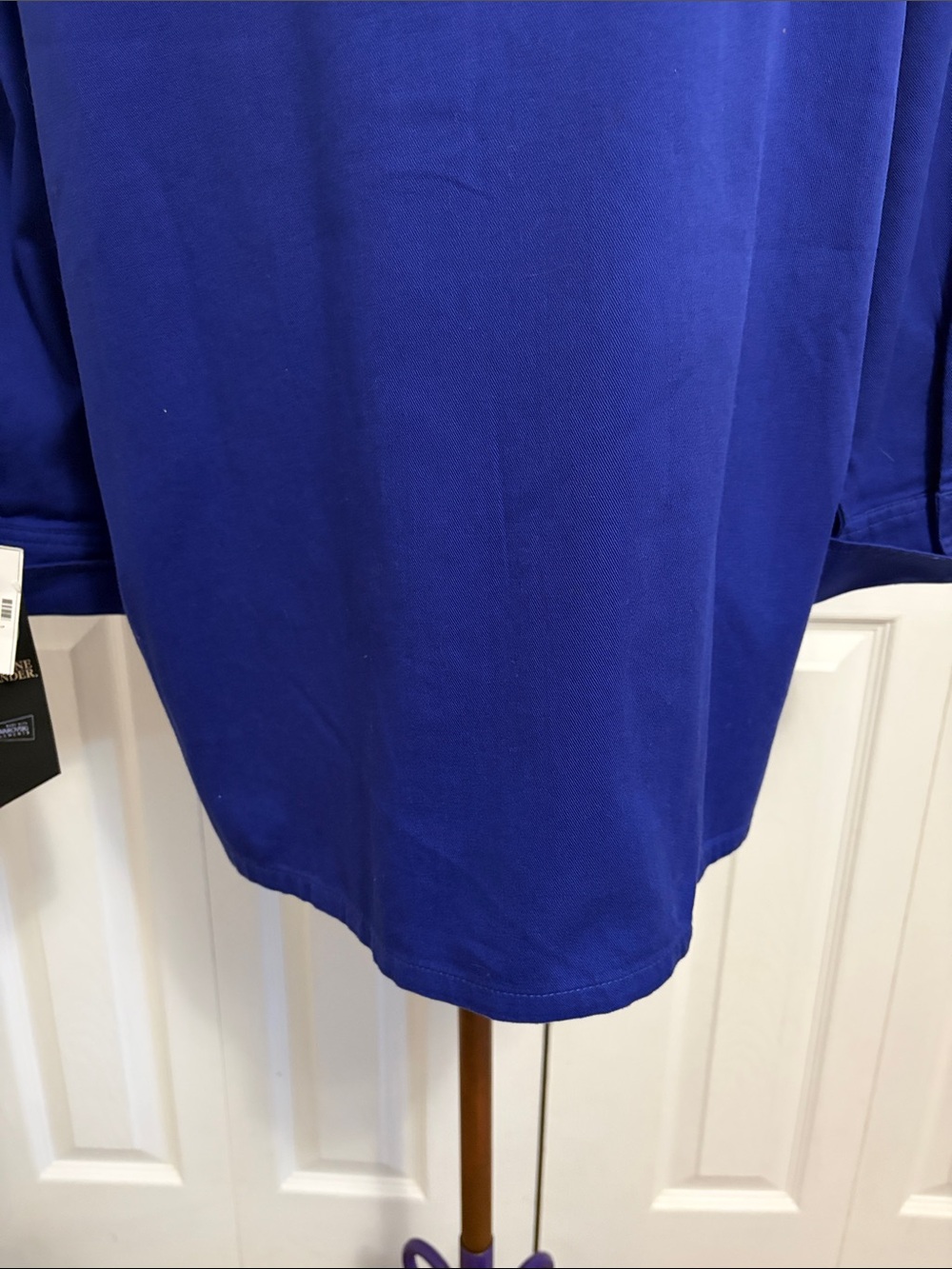 Christine Alexander Cobalt Blue Button-Down Top Embellished Collar Size Large - Picture 8 of 15